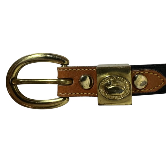 DOONEY & BOURKE Women's Medium Vintage Black Thin Leather Belt - Picture 4 of 8